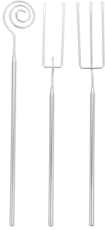 TOPPERFUN 3Pcs Chocolate Dipping Tools, Stainless Steel Truffle Candy Dipping Tools Set, Baking Supplies Stainless Steel Fondue Fork, Cooking Supplie for Home Bakers Dishwasher Safe