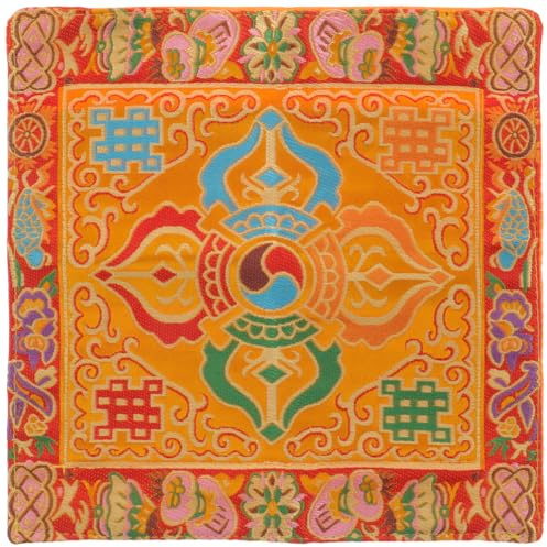 NUOBESTY Paño De Bordado De Brocado Paño para Envolver Escrituras Budistas Y Libros Suministro para Y Meditación Estilo Chino para Templo 8.66 X 8.66 Pulgadas