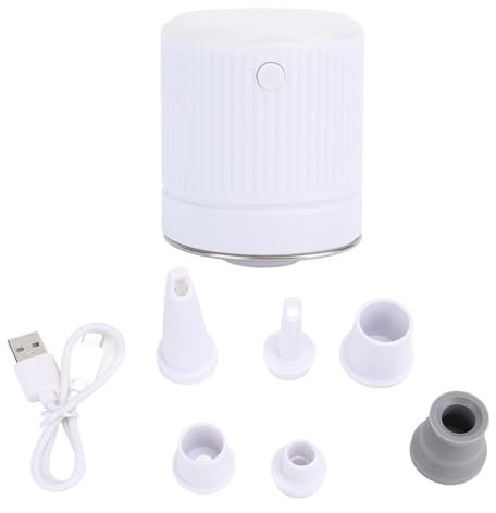 CHEOTIME Mini-Luftpumpe für Schlauchboote, schnelles Aufblasen und Entleeren, tragbare Mini-Luftmatratzenpumpe mit LED-Licht für Poolspielzeug, Schlafpolster, Schwimmringe