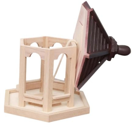 Gralara Techo de pabellón de comedero para pájaros Salvajes de Madera al Aire Libre con cordón