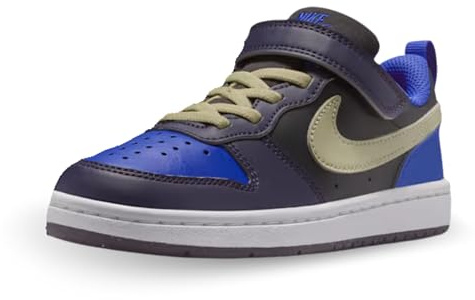 Nike Court Borough Low Recraft (PS) Scarpe per Il Tempo Libero per Bambini Black/Olive Aura/Cave Purple/D 29.5