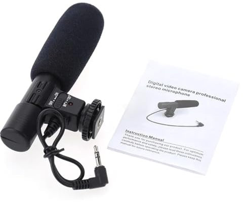 Professional External Stereo Microphone 3.5mm Camcorders Microphone for DSLR Camera