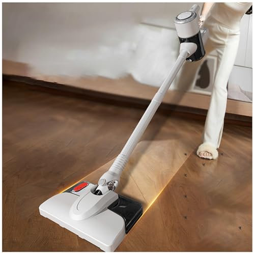 Balai Aspirateur Laveur 120W 18Kpa 35 Min, Aspirateurs à Main Léger Puissant Aspirateur Balai Laveur pour Sol Dur Tapis Poils d'animaux Voiture,White