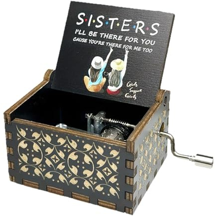 Luwecf Caja de Música de Madera con Manivela, Estilo Retro, Ideal para Valentín Y Cumpleaños.