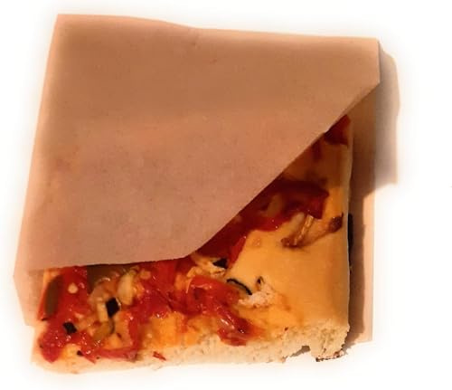 TODOKRAFT Bolsas de Papel Kraft antigrasa para Alimentos, 15 x 15 cm, Abierta a Dos Lados, para Hamburguesas, Kebab, Sandwich, Pizza (100)