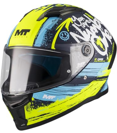 MT HELMETS Stinger 2 – Casco Moto Integral Deportivo con Pantalla Antivaho Compatible con Pinlock, Visor Solar Full Vision, Interior Lavable y Calota HIRP | Homologado ECE 22.06 & DOT