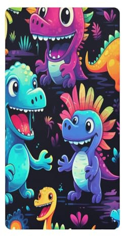 Dinosaurios del Arte De La Acuarela Sábana de Cuna para Niños Pequeños,Sábanas de Algodón Suave para Bebés Aptas para Colchón Corralito
