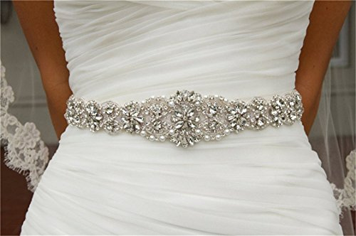 San Bodhi® Crystal sashes for wedding, Wedding Bridal Belt, Braided Rhinestone Sash