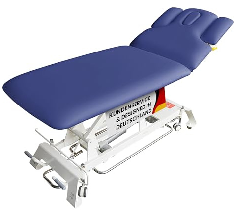 Promafit Elektrische Massageliege Houston - Therapieliege Behandlungsliege höhenverstellbar bis 95,5 cm mit 3-teiligem Kopfteil - Kosmetikliege inkl. Papierrollenhalter - Belastbar bis 200 kg