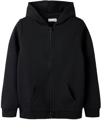Name It Nkmnesweat Card W Hood Unb Noos, Felpa Con Cappuccio Bambini e ragazzi, Nero (Black), 158-164