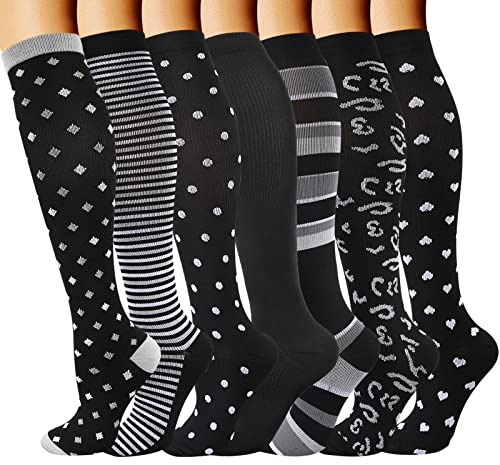 DRESHOW Calcetines de Compresión para Hombres y Mujeres Calcetines de Compresión es el Mejor para Running, Correr, Senderismo, Volar, Viajar