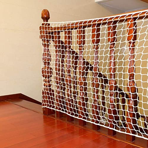 CHINLIFE Nylon Protection Net Pet Safety Nets Grid 5/10cm Outdoor Construction Safety Neting for Garden Balcony Stair Fence Anti-Fall Net, Customizable (Color : White-10cm, Size : 2x4m(7x13ft))