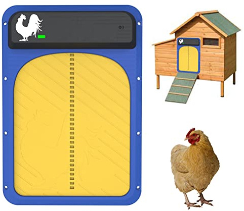 LIANGMEI Puerta automática de gallinero con sensor de luz, impermeable, puerta de gallinero de inducción, funciona con pilas