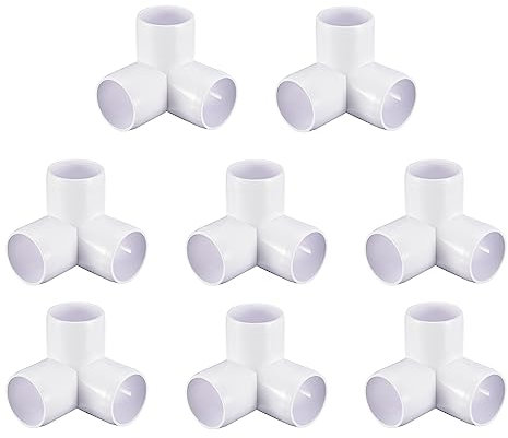 sourcing map 8Pack PVC Winkel Beschläge 1-1/4 3 Wege PVC Rohrleitung Fitting Steckverbinder für Basteln PVC Regal Garten Unterstützung Struktur Lagerung Rahmen