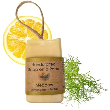 Soap on a Rope - Meadow - Plastic Free - Vegan - Palm Free Handmade in Devon uk - The Natural Spa Natural soap bar for Men and Women