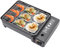 Tragbarer Gasgrill Camping Grill Set - Tragbare Grills mit Koffer - Butan Grillkocher mit Grillnetz & Backblech & Pinsel & Lebensmittelklammer & Rahmen & Ölwanne & 6 x Bratnadeln