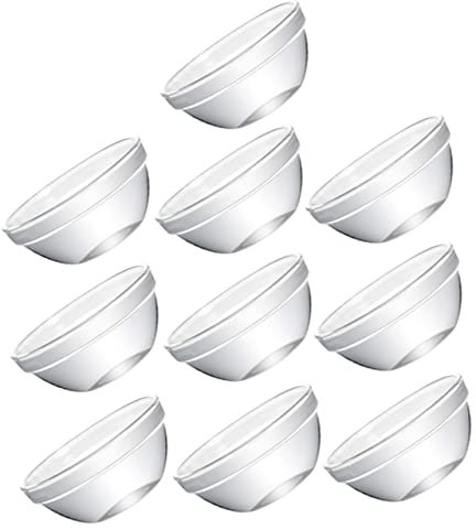 PHENOFICE Set Da 10 Ciotole Monoporzione in Trasparente Con Coperchio - Ideali Per Macedonia - Brodo Zuppe Antipasti e Snack Coppette Da Immersione Insalatiera e Merenda