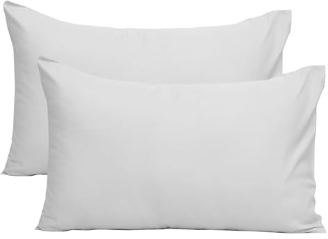 YNKO Pillow Cases 2 Pack – Super Soft Brushed Microfiber Standard Pillowcases with Envelope Closure, Fade, Wrinkle and Stain Resistant Pillow Covers (White, 50 x 75 cm)
