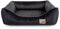 BOUTIQUE ZOO Exclusive Hundebett | Hundeliege, Hundekörbchen mit Kissen | Hundesofa für kleine, mittlere und große Hunde Velvet Schwarz, M: 75 x 66 cm