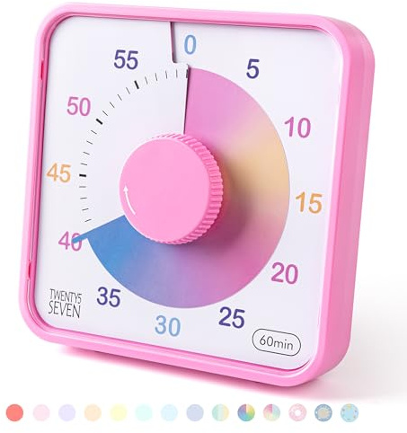 Timer visivo da 7,5 pollici, 60 minuti 1 ora conto alla rovescia per bambini, strumento didattico in classe, riunione in ufficio, orologio meccanico per conto alla rovescia per la gestione del tempo