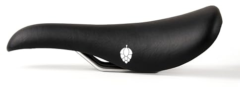 HOPFEN RAD Fahrradsattel Retro Vintage Schwarz – Bequemer Rennradsattel Herren Ergonomisch Gepolstert, Kunstleder für Fixie Singlespeed Rennrad