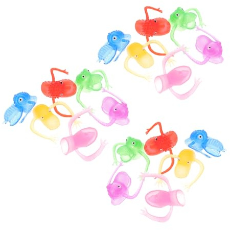 FRCOLOR Jouets Marionnettes à Doigts Monstres Effrayants Lot de 20 pour Garçon et Filles Accessoires Fête Bain Récompense École Spectacle Narration Motifs Aléatoires