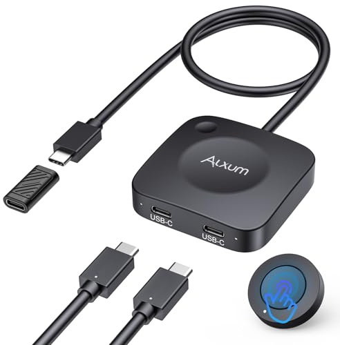 Alxum Conmutador USB-C Unidireccional 20 Gbps para 2 Ordenadores,8K@30Hz