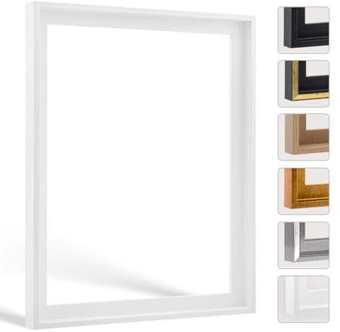 Bildershop-24 Schattenfugenrahmen Lemgo für Keilrahmenbilder und Leinwände 50x60cm Weiß Matt