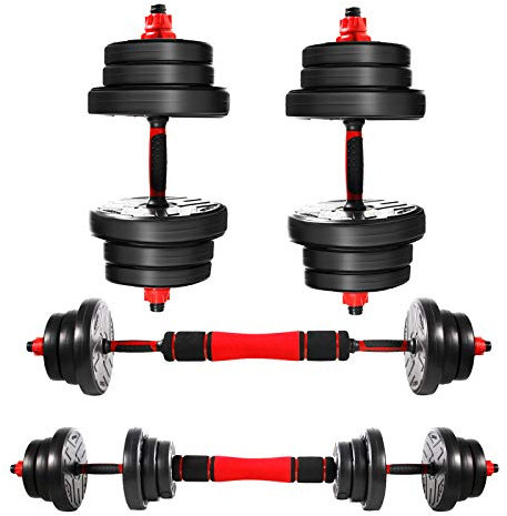 CCLIFE Hanteln Set 2er Kurzhanteln Langhanteln verstellbar 40kg Hantelset professionell Dumbbell mit Verbindungsstahlrohr Gewichten