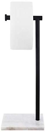 KES Toilettenpapierhalter Stehend Schwarz Klopapierhalter Edelstahl SUS304 Klorollenhalter Marmor Toilettenpapier Halter WC Toilettenrollenhalter Freistehend, BPH285S1-BK