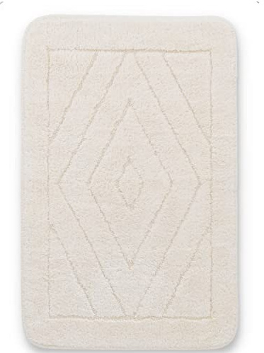 Casatessile Tappeto Bagno Puro Cotone LOSANNA Scendidoccia Cotone, Tappeto da Bagno Assorbente Lavabile in Lavatrice - Panna, 60x90 cm.
