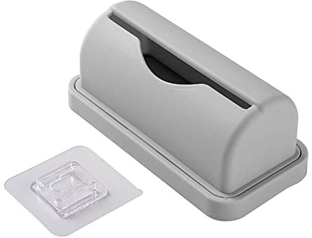MagiDeal Porte-rouleau de distributeur de sac poubelle, boîte de rangement, distributeur de sac poubelle pour le bureau domestique, GRIS