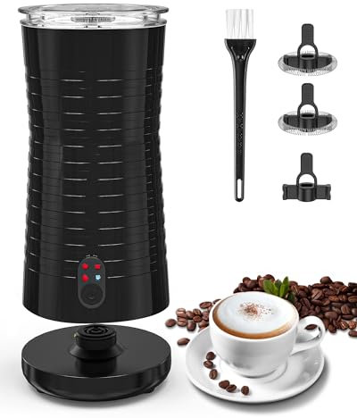 Morpilot Mousseur à lait Électrique Automatique, Cappuccinateur, Mousseur Lait 4 en 1, Libre Choix de l'Épaisseur de la Mousse, Silencieux et Revêtement Antiadhésif- Noir