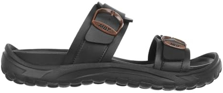 MBT FUJI II lädersandaler för män lätta bekväma vår- och sommarskor fysiologisk komfort och stabilitet återhämtningssandaler elegant modern stil, svart/vit, 46 EU