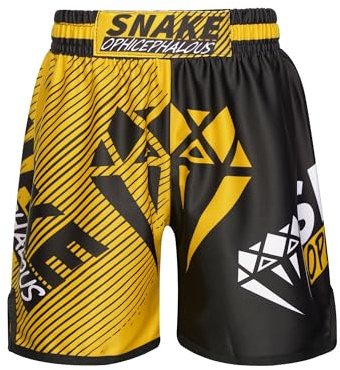 Xnihocha Kinder Jungen MMA Box Shorts Muay Thai Short Boxing Shorts Hexagon Camo Kurze Hose Boxen Fitness BJJ Kickboxing Sportshorts Typ D 158-164
