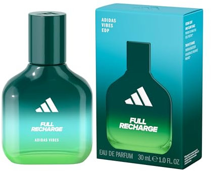 adidas Vibes Full Recharge Eau de Parfum, Per tutti, Tonificante e Rinvigorente, Profumo a lunga durata, Foglia di Cedro e Salvia Sclarea 30 ml