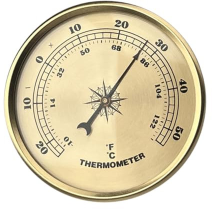 Baoblaze Indoor Outdoor Thermometer Decorative Multipurpose Portable Lightweight Temperature Meter Gauge Round for Garage Indoor Room
