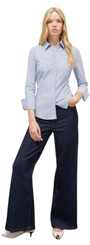 Motivi: Camicia in Popeline a Righe Blu. 40 Stagione Autunno Inverno 2024