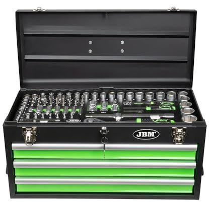 CAJA METÁLICA CON HERRAMIENTAS 143 PIEZAS CINCADO