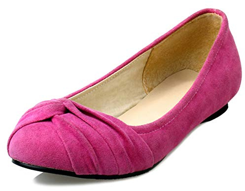 Klarmar Punta Rotonda Piatto Scarpe Donna Basic Comodo Pumps Senza Chiusura Loafer Comfy Ballerine Lavoro Dolly Bowknot Festa Chiuse Davanti Rosso Numero 44 EU/46 Asiatico/28CM
