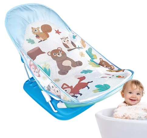 Plegable baño para niños pequeños, asiento de baño plegable para niños pequeños - Baños ajustables para bebés amigables con la piel,Ahorro de espacio plegable ducha bañera, bañera soporte para niños