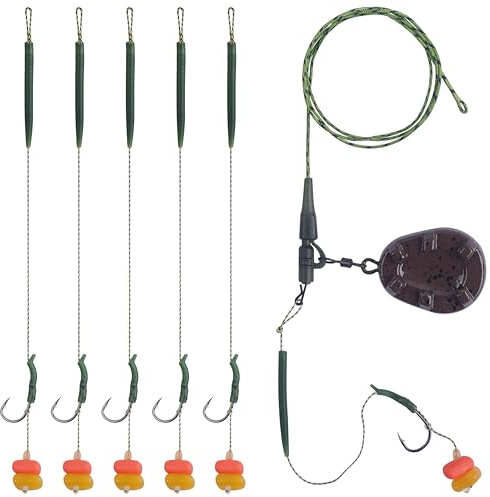 Kit d'accessoires fait à la main pour la pêche à la carpe, bas de ligne cheveux avec poids en plomb enduit, hameçons émerillons, étuis d'appâts au maïs, bas de ligne pour la pêche au bar, équipement