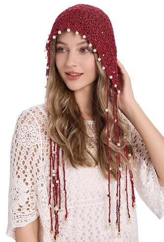 ZLYC Bonnet Souple en Coton tricoté à la Main pour Femme avec Pompon, Rouge uni, Taille Unique