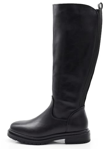 IF Fashion Bottes Chaussures Femme Tissu Stretch Mollet Élastique G663, 038 Noir, 41 EU