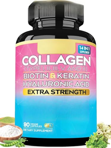 Peptidi di collagene di tipo I, biotina, cheratina, acido ialuronico, estratto di semi d'uva