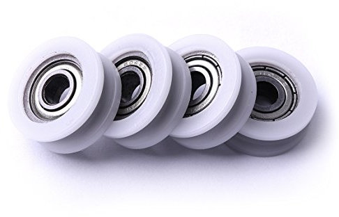 ATOPLEE- Lot de 4 roulettes en nylon avec rainures - Pour portail coulissant, barres d'angle, tiroirs-8x30x10mm