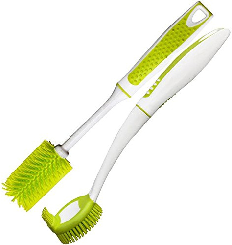 Bottle Brush Dishwashing Cleaning Brush Set, Long Handle Dish Cup Bottle Washing Scrubber for Cleaning Non-Stick Pot Pan Dish Bowl, Water Cups, Coffee Mugs
