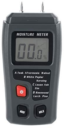Compteur d'humidité du Bois LCD numérique Testeur d'humidité Détecteur de Fuite d'eau Humide en Bois pour matériau de Construction en Bois Murs en Bois Plancher en Papier (sans Piles)