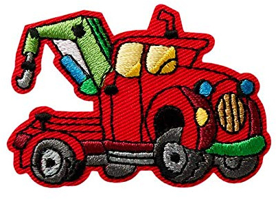 Mono-Quick Bügelbild Aufnäher Patch Applikation zum Aufbügeln Abschleppwagen 5,5 x 3,5 cm