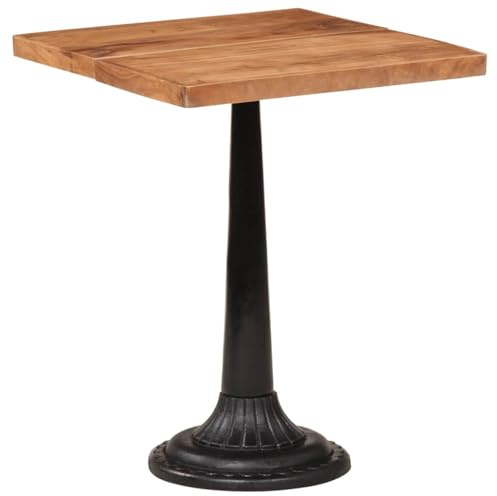 vidaXL Solid Acacia Wood Bistro Table Kitchen Furniture Dining Room Dinner Side Desk Wooden Pub Bar Cafe Counter Height Table 60x60 cm